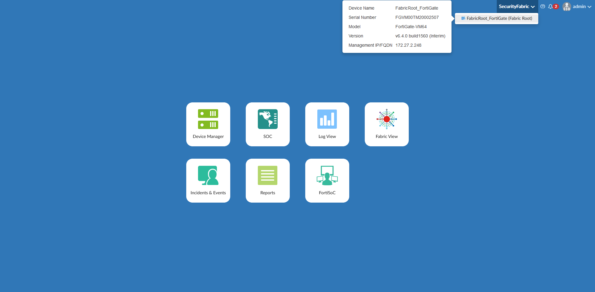 Enabling SAML authentication in a Security Fabric FortiAnalyzer 6.4.0